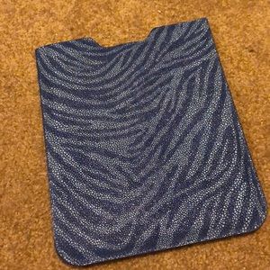 Blue Zebra Sparkle IPad Case NWOT